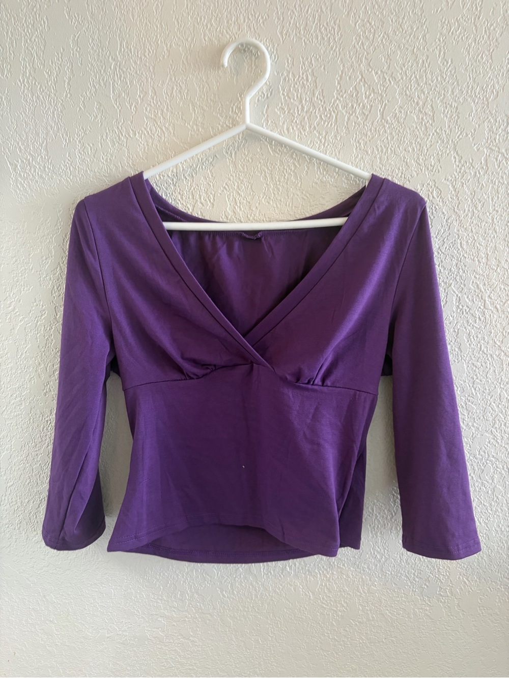 Purple V-Neck Wrap Women's Top